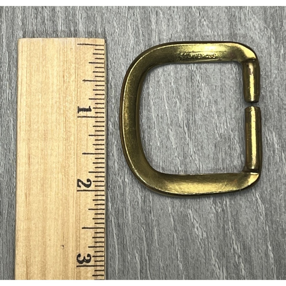 Vintage Solid Brass D-Ring Belt Buckle - 1.5" Inner Width for Straps - Picture 3 of 4